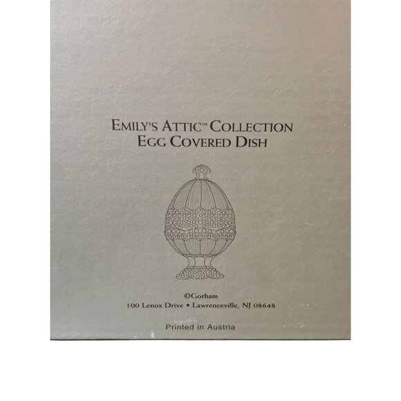 Gorham Emilys Attic Collection Egg Covered Dish Blue Glass 10" Tall Made In Germ - Picture 3 of 10